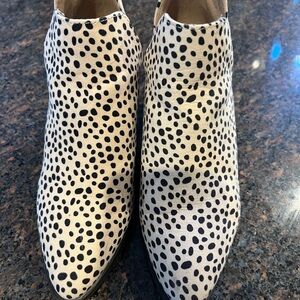 Polka dot ankle bootie